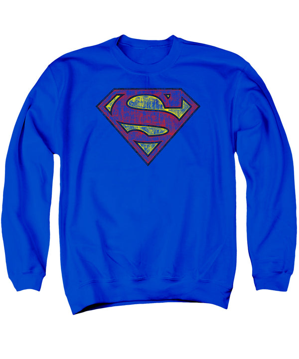 Superman - Tattered Shield Adult Crewneck Sweatshirt