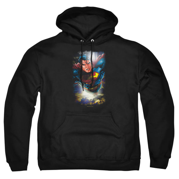 Superman - In The Sky Adult Pull Over Hoodie