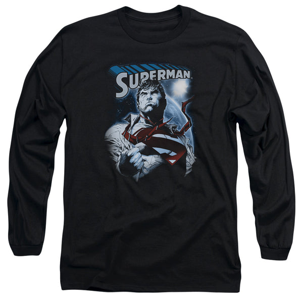Superman - Protect Earth Adult Long Sleeve Shirt