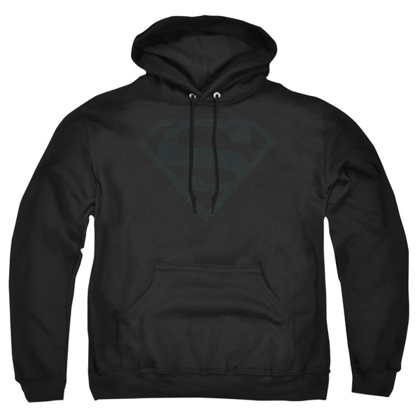 Superman - Sm Logo Black On Black Adult Pull Over Hoodie