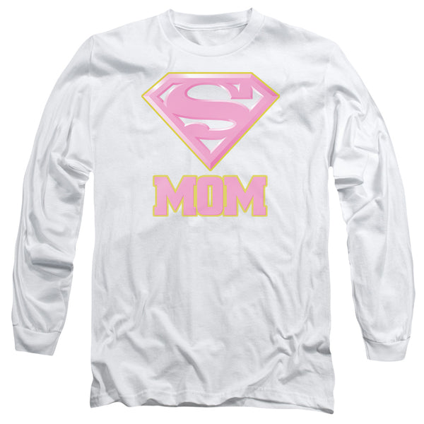 Superman - Super Mom Pink Adult Long Sleeve Shirt