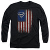 Superman - Old Glory Shield Adult Long Sleeve Shirt