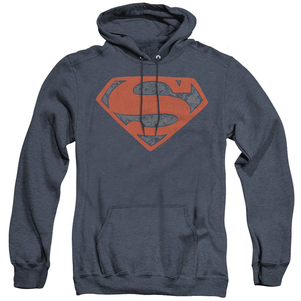 Superman - Vintage Shield Collage Adult Heather Hoodie