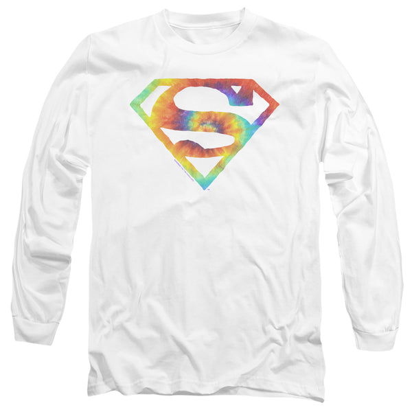 Superman - Spiral Tie Dye Logo Adult Long Sleeve Shirt