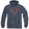 Superman - Rough Plaid Logo Adult Heather Hoodie