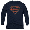 Superman - Rough Plaid Logo Adult Long Sleeve Shirt