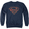 Superman - Rough Plaid Logo Adult Crewneck Sweatshirt