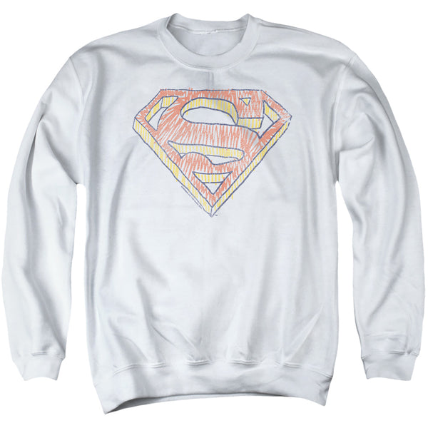 Superman - Rough Scribble Logo Adult Crewneck Sweatshirt