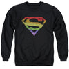 Superman - Rough Rainbow Logo Adult Crewneck Sweatshirt