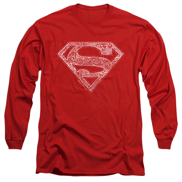 Superman - Rough Paisley Logo Adult Long Sleeve Shirt