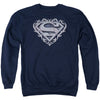 Superman - Tribal Steel Shield Adult Crewneck Sweatshirt