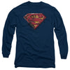 Superman - Rusted Shield Adult Long Sleeve Shirt