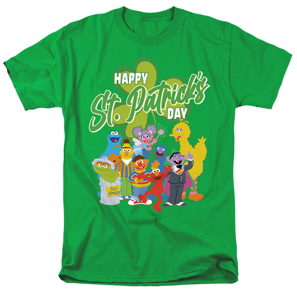 Sesame Street - St. Patrick'S Day Big Bird Elmo Cookie Monster Adult Regular Fit Short Sleeve