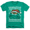 Sesame Street - Oscar The Grouch Ugly Christmas Adult Regular Fit Heather Short Sleeve