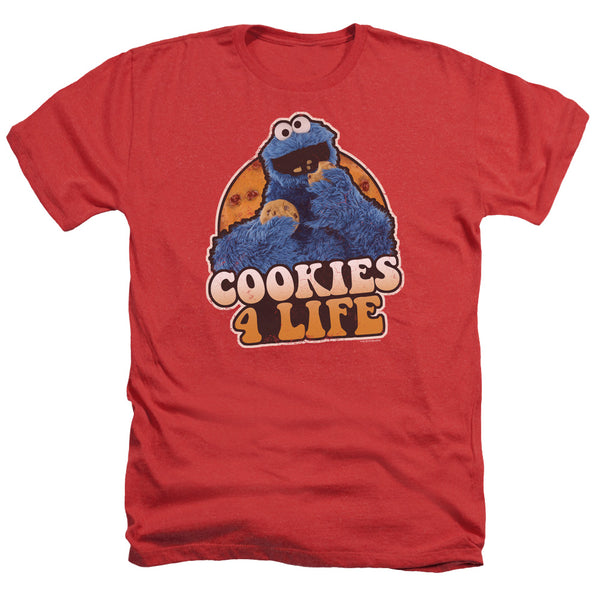 Sesame Street - Cookies 4 Life Adult Regular Fit Heather Short Sleeve