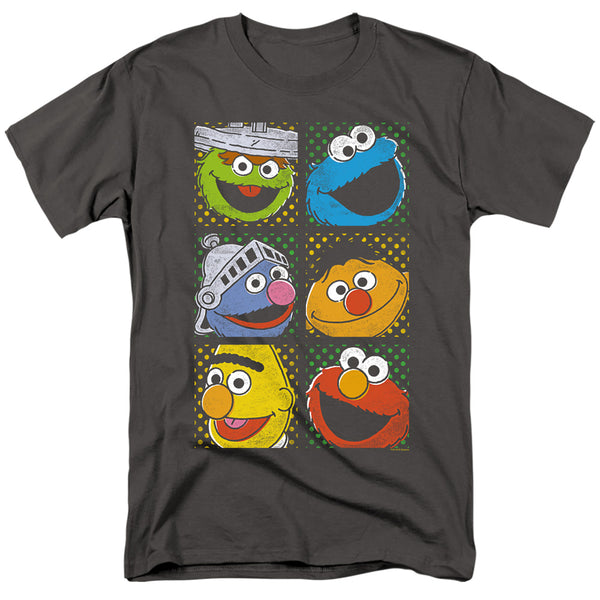 Sesame Street - Group Squares Adult Regular Fit Short Sleeve