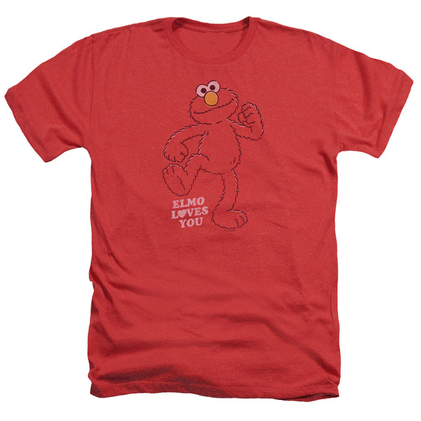 Sesame Street - Elmo Loves You Adult Regular Fit Heather Short Sleeve