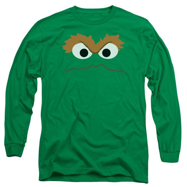 Sesame Street - Oscar The Grouch Face Adult Long Sleeve