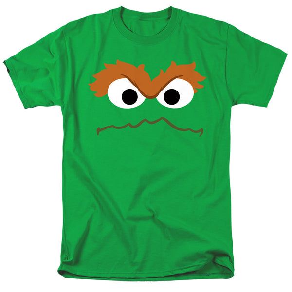 Sesame Street - Oscar The Grouch Face Adult Regular Fit Short Sleeve