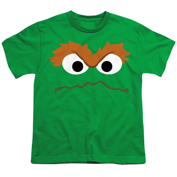 Sesame Street - Oscar The Grouch Face Youth Short Sleeve