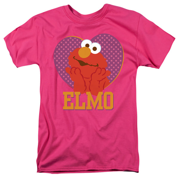 Sesame Street - Patterned Elmo Heart Adult Regular Fit Short Sleeve
