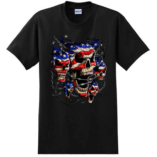 Patriotic Skulls - Graphic Tee