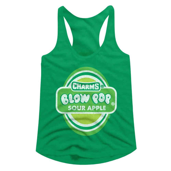 Tootsie Roll Sour Apple Blow Pop-Kelly Ladies Slimfit Racerback