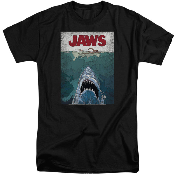 Jaws - Lined Poster Adult Tall Fit Short Sleeve