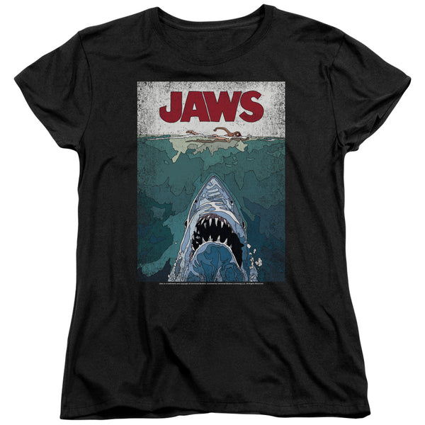 Jaws - Lined Poster Women's Short Sleeve
