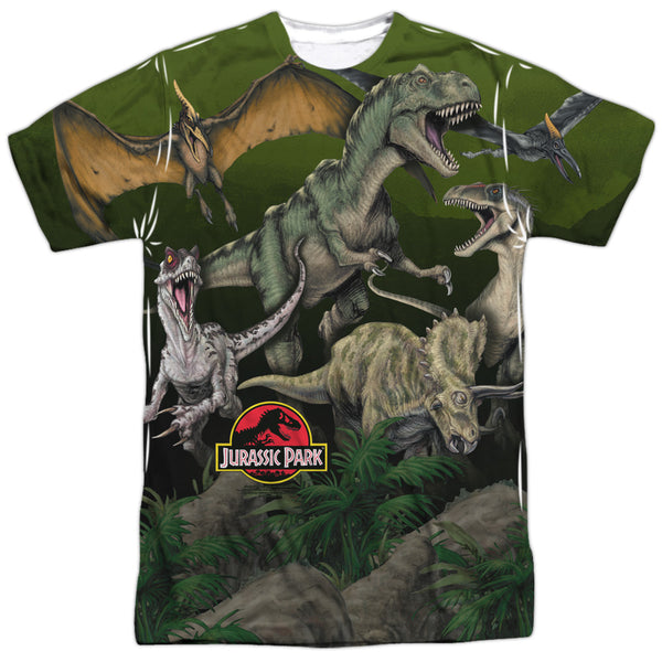 Jurassic Park - Pack Of Dinos Adult Regular Fit Short Sleeve 100% Poly