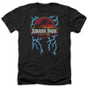 Jurassic Park - Lightning Logo Adult Regular Fit Heather Short Sleeve