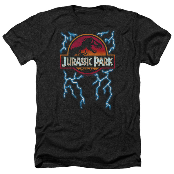 Jurassic Park - Lightning Logo Adult Regular Fit Heather Short Sleeve