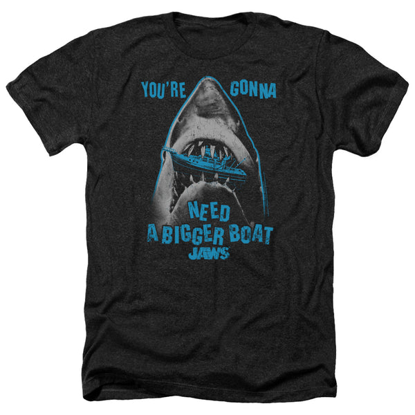 Jaws - Boat In Mouth Adult Regular Fit Heather Short Sleeve