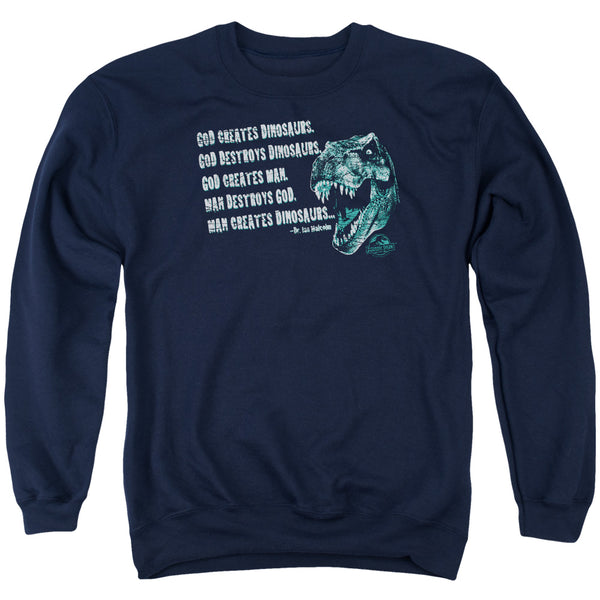Jurassic Park - God Creates Dinosaurs Adult Crewneck Sweatshirt