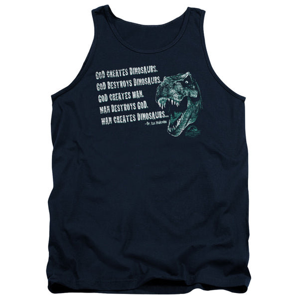 Jurassic Park - God Creates Dinosaurs Adult Tank Top