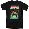 Jaws - Neon Line Art Poster Adult Tall Fit Short Sleeve