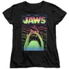 Jaws - Neon Line Art Poster Women's Short Sleeve