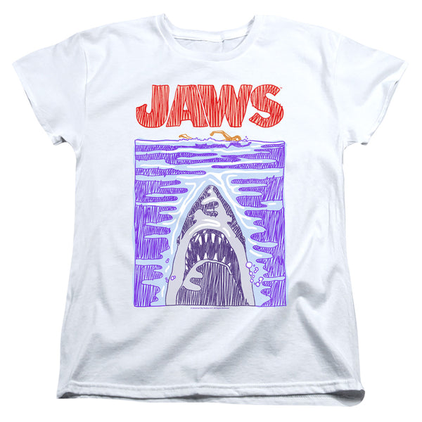 Jaws - Scribble Poster Women's Short Sleeve