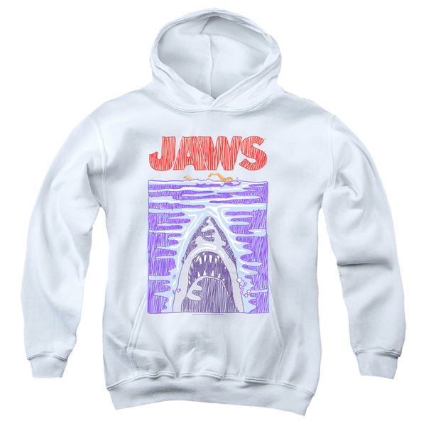 Jaws - Scribble Poster Youth Hooded Sweatshirt
