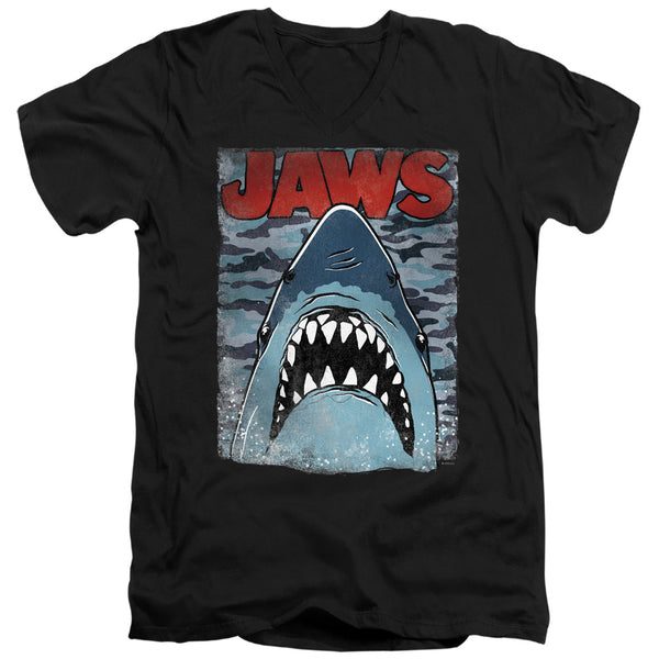 Jaws - Camo Jaws Adult Slim Fit V Neck Cotton