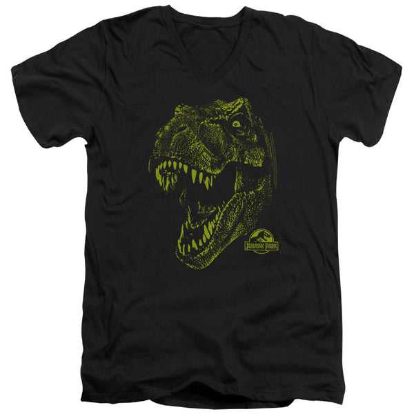 Jurassic Park - Rex Mount Adult Slim Fit V Neck Cotton