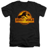 Jurassic World - Rendered Logo Adult Slim Fit V Neck Cotton