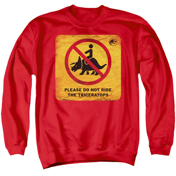 Jurassic World - Don'T Ride Sign Adult Crewneck Sweatshirt