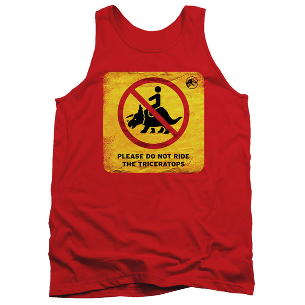 Jurassic World - Don'T Ride Sign Adult Tank Top