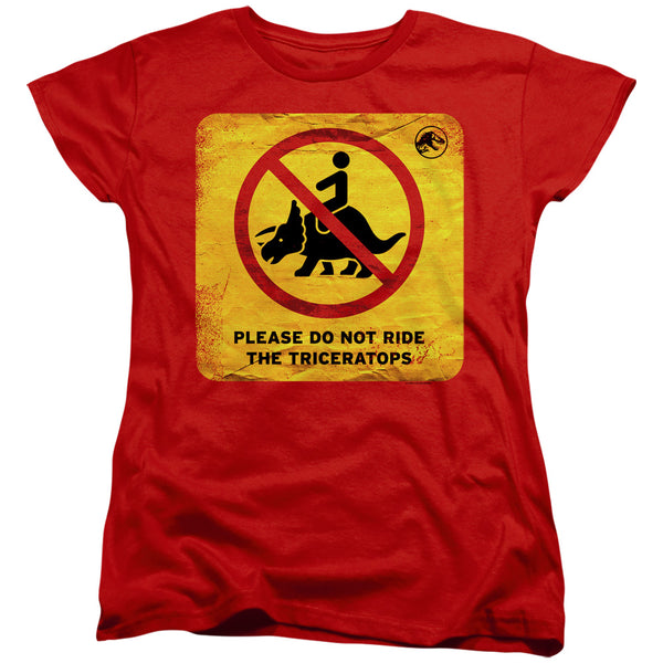 Jurassic World - Don'T Ride Sign Women's Short Sleeve