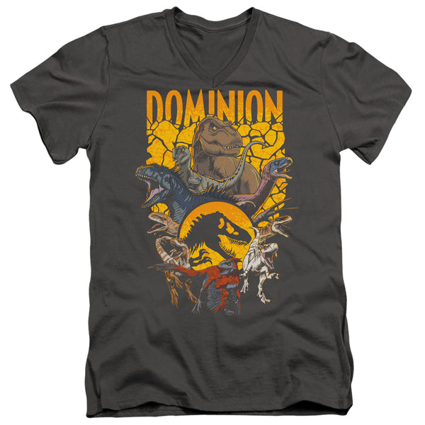 Jurassic World - Dominion Pack Illustrated Adult Slim Fit V Neck Cotton