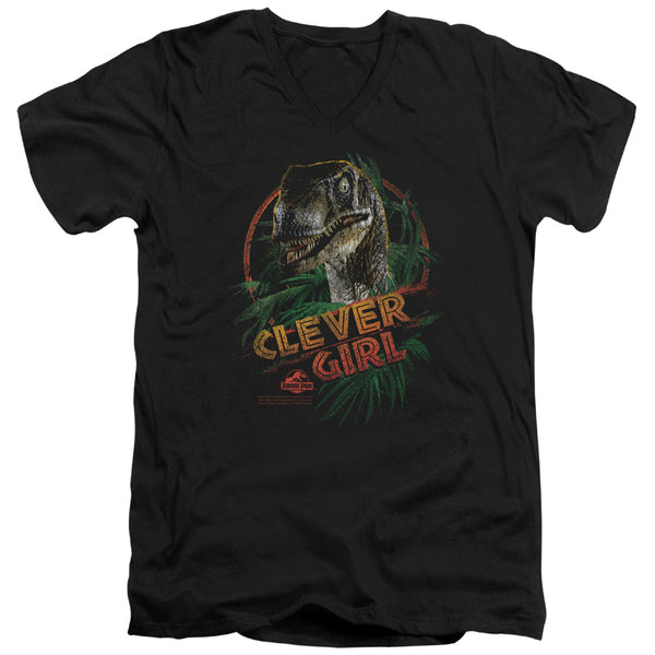 Jurassic Park - Clever Girl Adult Slim Fit V Neck Cotton