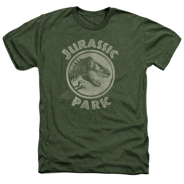 Jurassic Park - Jp Stamp Adult Regular Fit Heather Short Sleeve