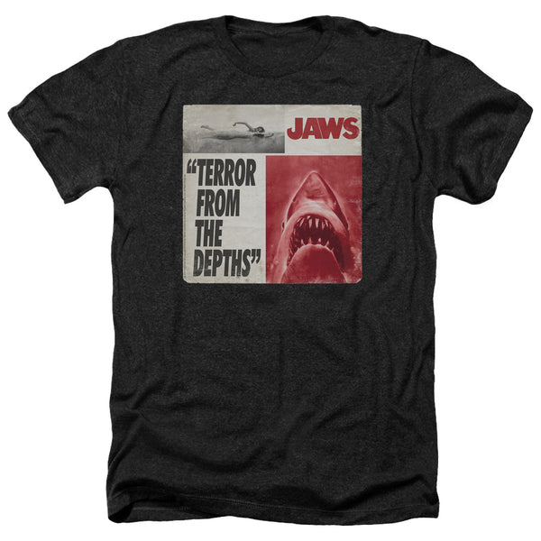 Jaws - Terror Adult Regular Fit Heather Short Sleeve