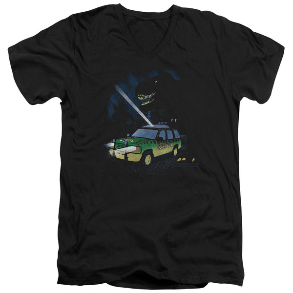 Jurassic Park - Turn It Off Adult Slim Fit V Neck Cotton